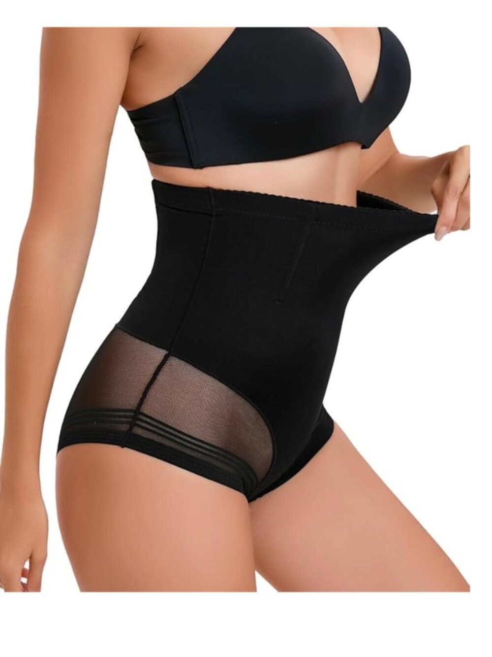 SHAPERWEAR/Tummy Control Underwear for Women, High Waisted, BLACK, XXL